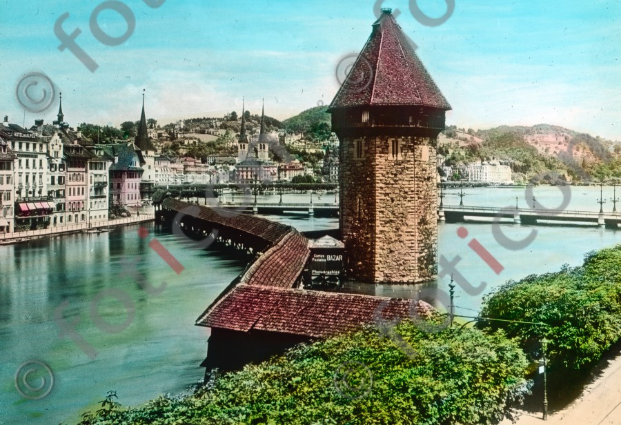 Luzern. Wasserturm | Lucerne. Water Tower - Foto foticon-simon-021-007.jpg | foticon.de - Bilddatenbank für Motive aus Geschichte und Kultur